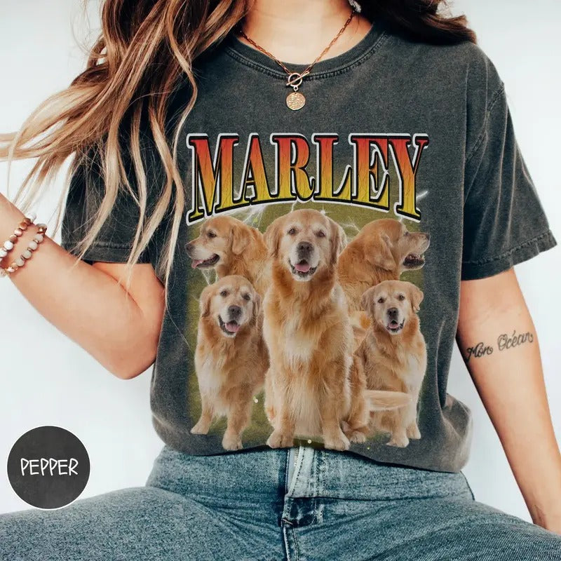 Custom Comfort Colors Dog TShirt, Retro Dog Shirt, Personalized Pet Shirt, 90s shirt, Women Tee Top Womenswear Streetwear...