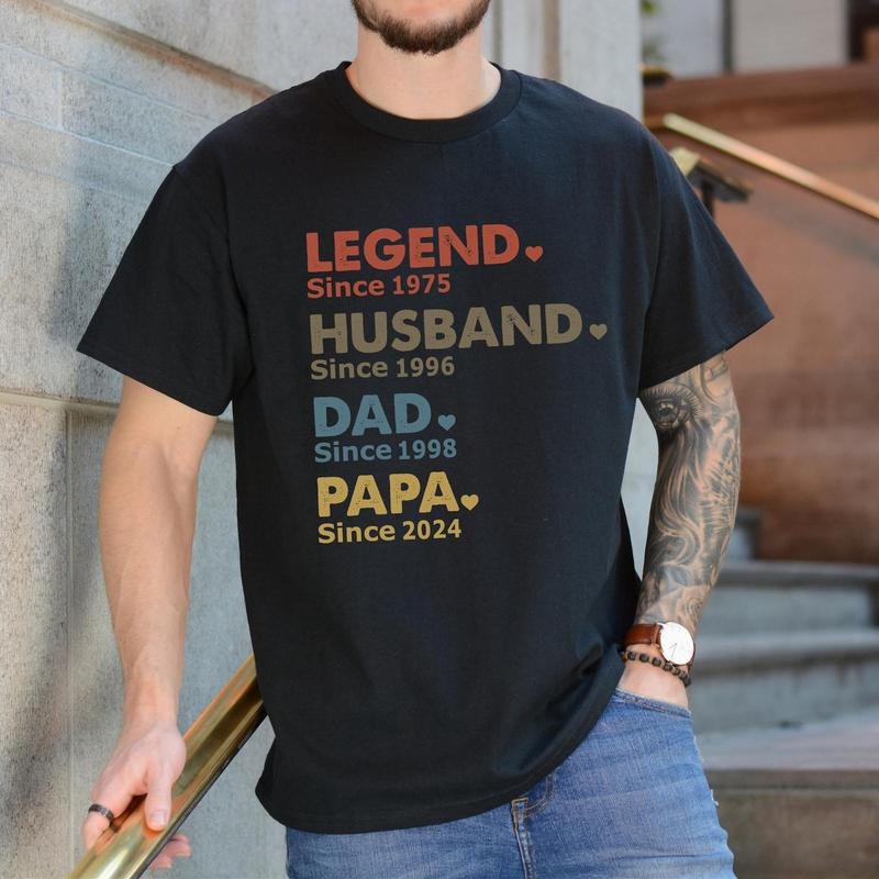 Custom Dad with Years Shirt, Papa With Year, Gift For Husband, Father's Day Gift, Legend Husband Dad Papa Tee,...