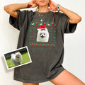 Custom Dog Photo Ugly Christmas T-shirt Comfort Colors, Customized Christmas Pet Shirt, Funny Dog Mom Tee, Pet Portrait...