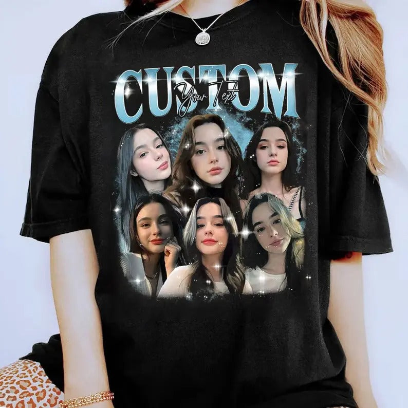 Custom Graphic Photo Vintage Comfort Colors Shirt, Girlfriends Bootleg Graphic Shirt, Personalize Bootleg Custom,...