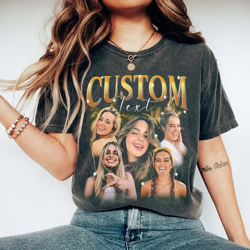 Custom Graphic Photo Vintage Washed Shirt, Family Bootleg Graphic Shirt, Personalize Bootleg Custom, Bachelor Party,...