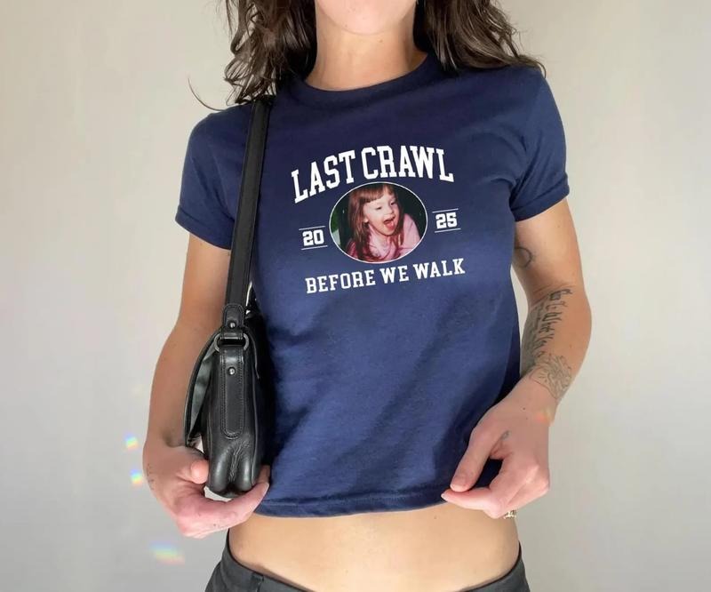 Custom Last Crawl Before We Walk Baby Tee, Personalized High School Graduation Baby Tee, Graduation Gift, Sorority Grad...