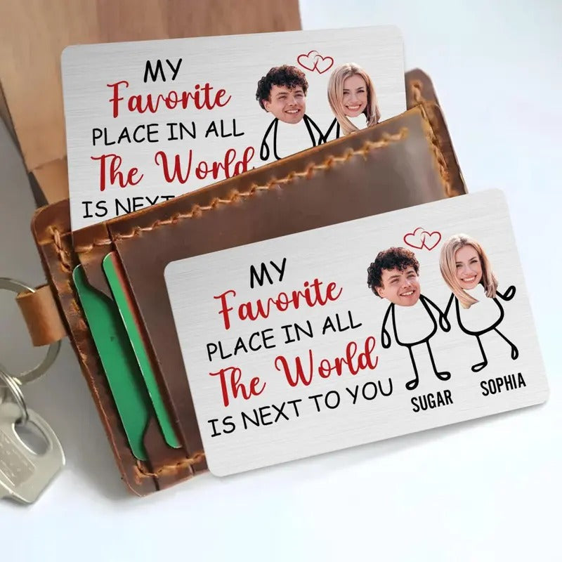 Custom Photo Wallet Metal Card, Personalized Message Wallet Metal Insert,Anniversary, Wedding Gift,Valentine's Day...