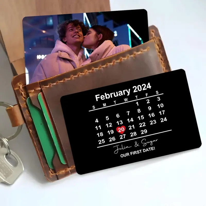 Custom Photo Wallet Metal Card, Personalized Message Wallet Metal Insert,Anniversary, Wedding Gift,Valentine's Day...