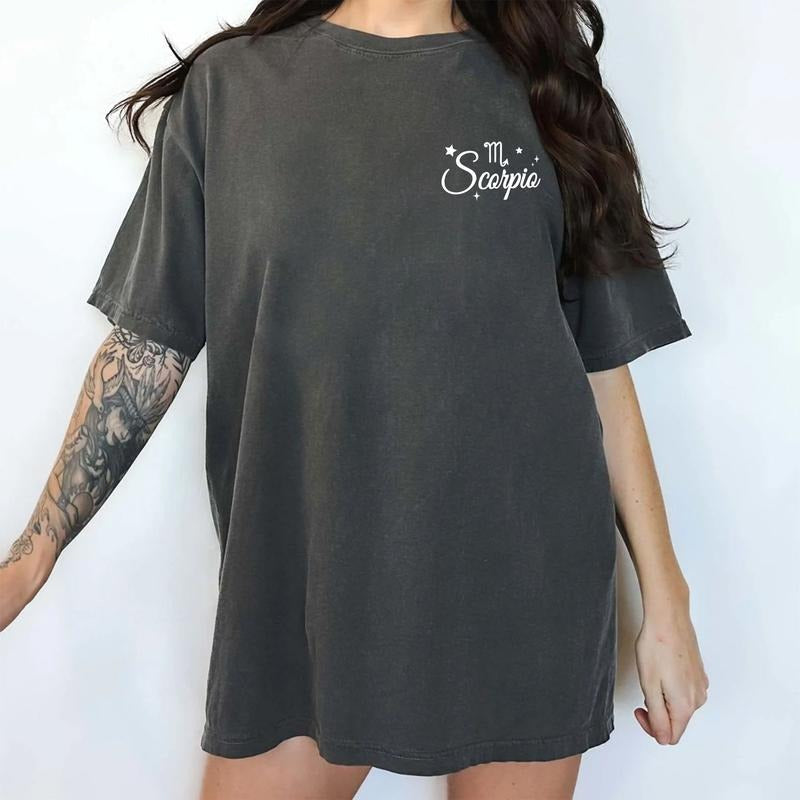 Custom Zodiac Signs Comfort Colors Shirt, Horoscope Constellations Unhinged Tees, Personalized Zodiac Signs Oversized...