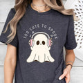 Cute Ghost T-Shirt, Too Cute to Spook T-Shirt, Ghost with Headphones, Music Lover Ghost T-Shirt,Halloween Ghosts T-Shirt,...