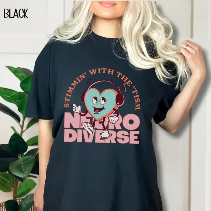 Cute Stimming Autism T-Shirt, Neurodiverse Tee, Neurodivergent Shirt, Autistic Pride, Autism Acceptance, Everyone Stims,...