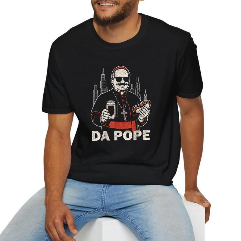 Da Pope From America Shirt Casual Style Crew Neck Short Sleeve T-Shirt Tops Trendy for Unisex, Perfect Gift Hoodie,...