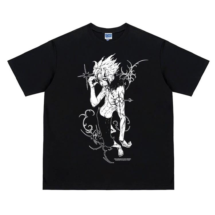 Dandadan "Supersonic Boy" Vintage Oversized Tee Anime T-shirt 100% Cotton Original Design Men's Top Streetwear Casual...