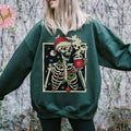 Dead Inside Skeleton Christmas Sweatshirt Coffee Lover Christmas Gift Fall Sweater Sarcastic Christmas Coffee Shirt Merry...