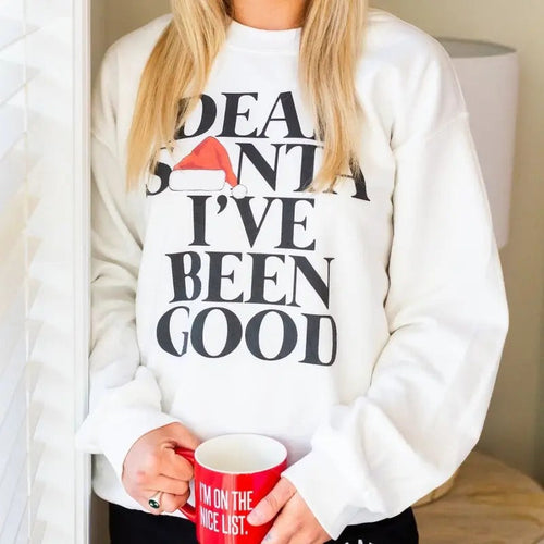 'Dear Santa' Sweatshirt, Christmas Cozy Cute Crewneck T-Shirts, Hoodie | RetroVerseTees.com