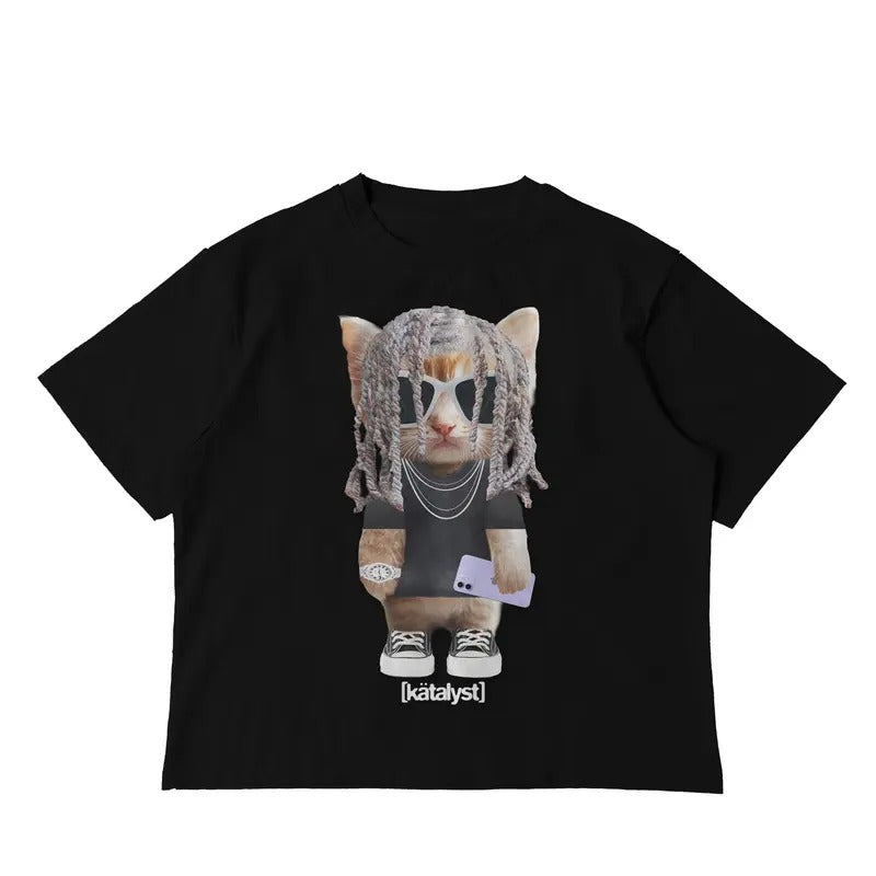 Destroy Lonely Kitty Tee Boxy Crop Hoodie, Sweatshirt | RetroVerseTees.com