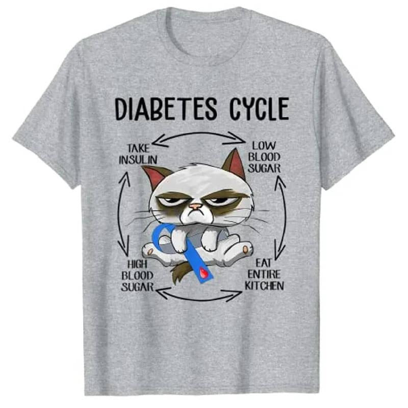 Diabetes Cycle Shirt, Diabetes Awareness Cat Cycle Diabetic Life T-shirt, Diabetes Awareness Diabetes Awareness Month...