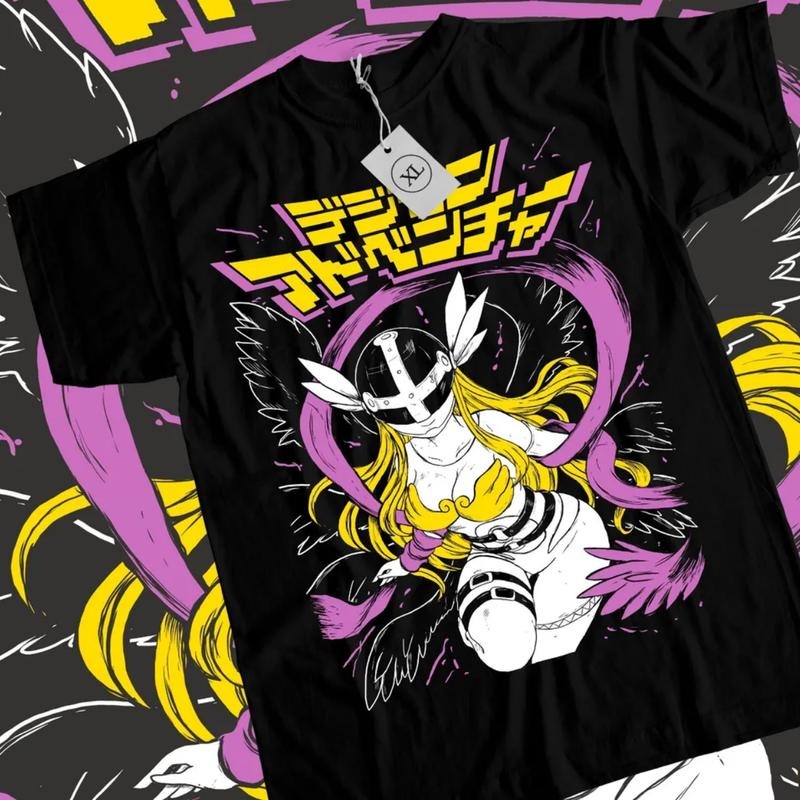 Digimon Adventure Anime T-Shirt & Sweatshirt, Angewomon Graphic Tee, Anime Manga Lover Gifts Ball Cotton Hoodie