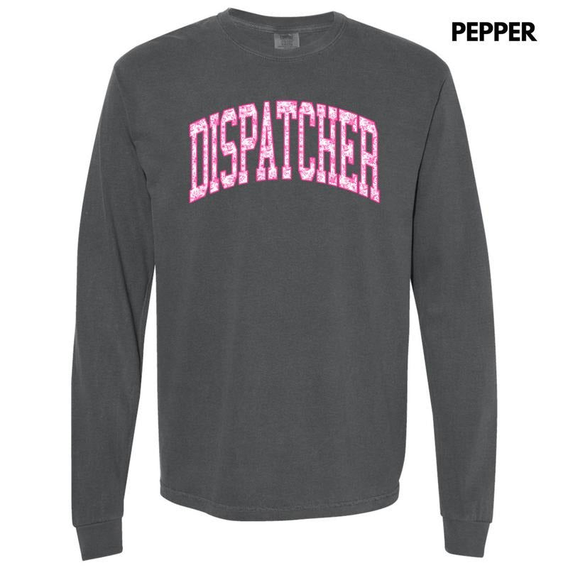 Dispatcher Pink Floral Long Sleeve Comfort Colors T-Shirt 'NLB' Hoodie, Sweatshirt | RetroVerseTees.com