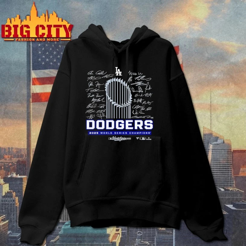Dodgers World Series 2025 Champions All member signatures shirt