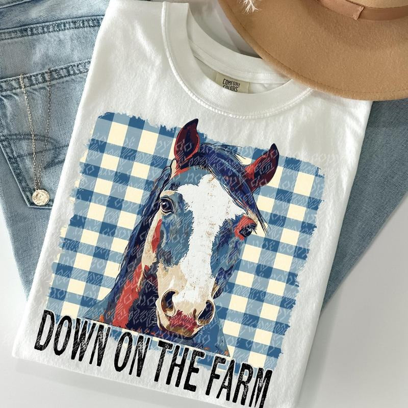 Down on the Farm Horse DTF Transfers - THIS IS NOT A SHIRT Hoodie, Sweatshirt | RetroVerseTees.com