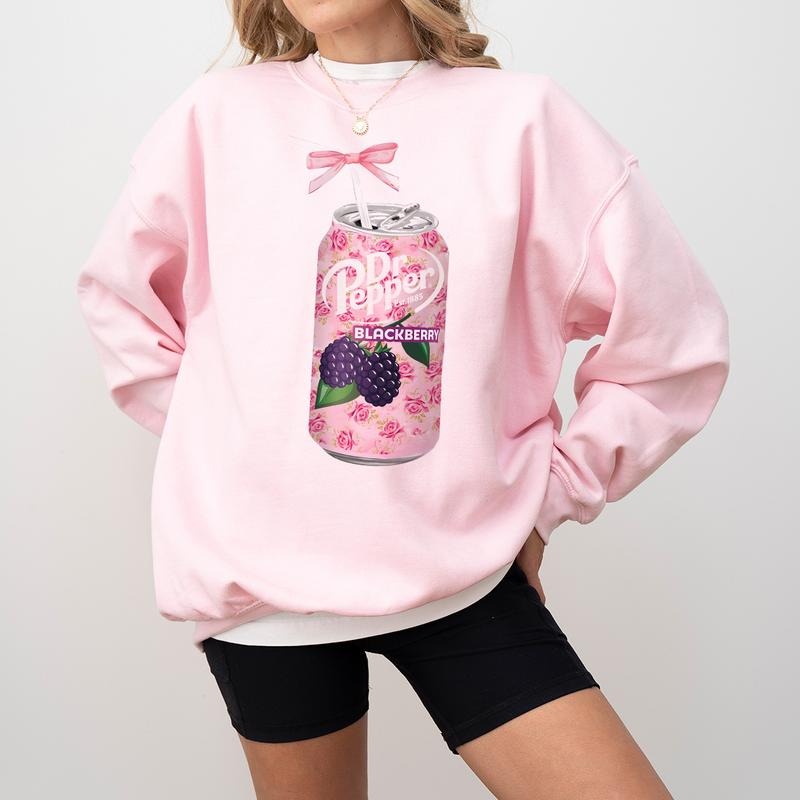 Dr Pepper Blackberry Coquette Dr Pepper Can With Bow Sweatshirt, Dr Pepper T Shirt, Dr Pepper Soda Sweatshirt, Coquette...