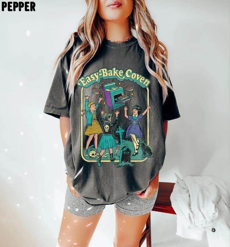 Easy Bake Coven 90s Horror Fan Oversized Vintage T Shirt Top Womenswear Underwear Lady style 02 Hoodie, Sweatshirt