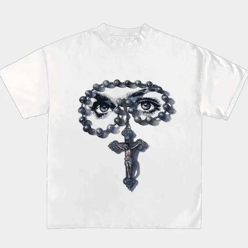 Eye The Cross Retro T Shirt Gothic Harajuku Graphic Goth Y2k Clothing Hoodie, Sweatshirt | RetroVerseTees.com
