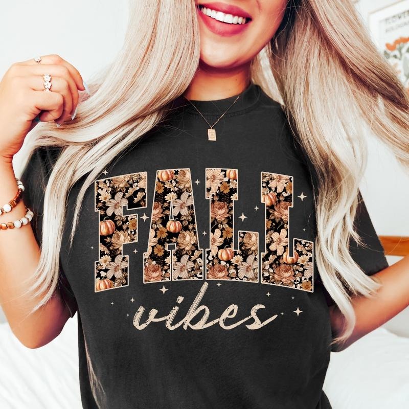 Fall Vibes Comfort Colors, Trendy Women Fall Tshirt Hoodie, Sweatshirt | RetroVerseTees.com