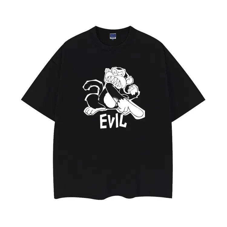 Family Guy "Evil Monkey" Vintage Oversized Tee Anime T-shirt 100% Cotton Original Design DTG Printing men gifts Black Top...