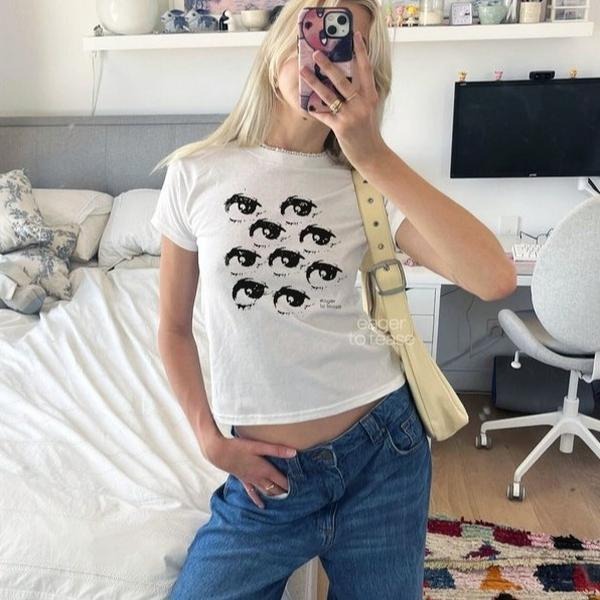 Female Gaze y2k Baby Tee, Vintage Grunge Tee, Lightweight Unisex Cotton Fashion Hoodie, Sweatshirt | RetroVerseTees.com