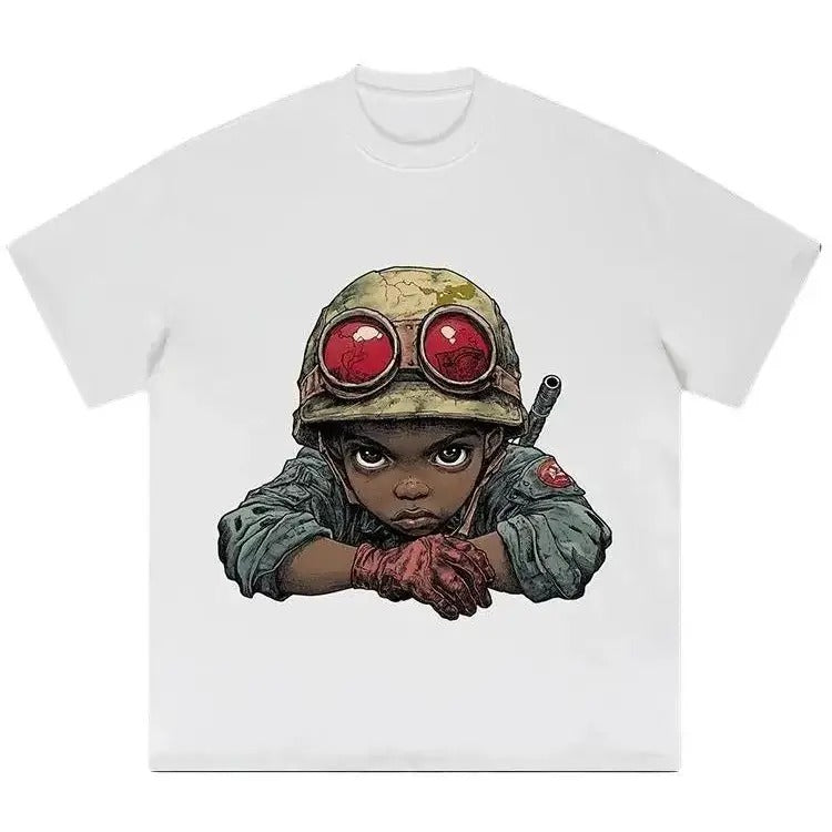 Flame Boy Graphic Print Cotton T-Shirt Top Hoodie, Sweatshirt | RetroVerseTees.com