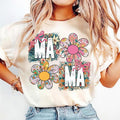 Floral Mama Coquette Bow T-Shirt, Mama Flower Shirt, Retro Mama Flower T-Shirt, Mama Floral T-Shirt, Preppy Mama Shirt,...