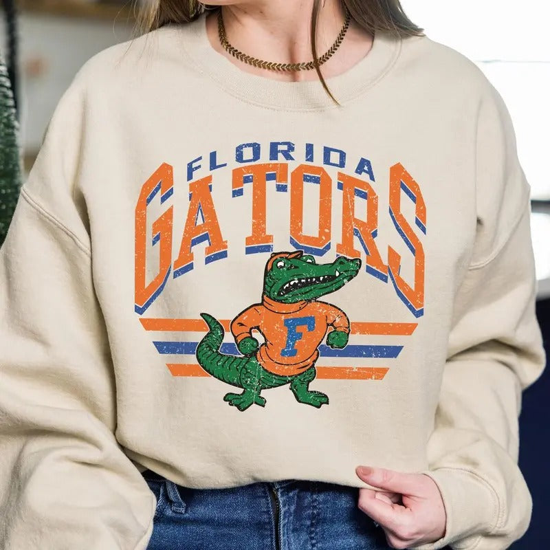 Florida Gators Vintage Football NCAA Sweatshirt, Vintage Sweatshirt NCAA, Classic Sport Sweatshirt, Gifts For Football...