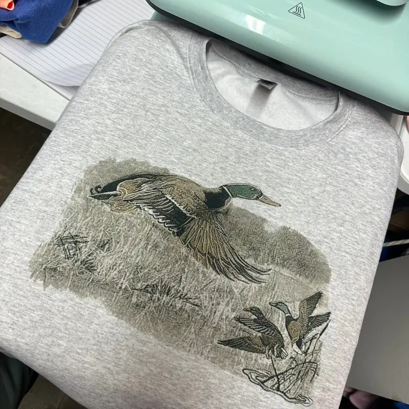 Flying Mallard Vintage Oversized Print Crewneck Sweatshirt T-Shirts, Hoodie | RetroVerseTees.com