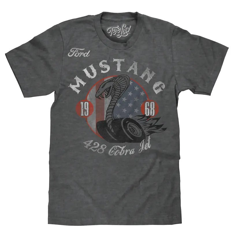 Ford Mustang Cobra T-Shirt - Gray Hoodie, Sweatshirt | RetroVerseTees.com