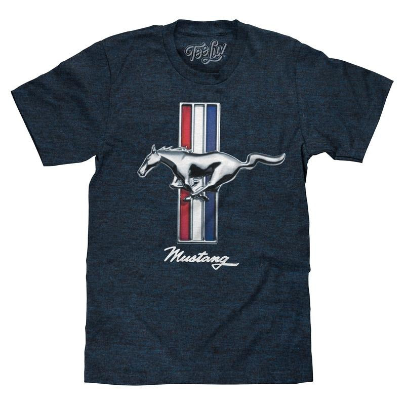 Ford Mustang Logo T-Shirt - Navy Hoodie, Sweatshirt | RetroVerseTees.com
