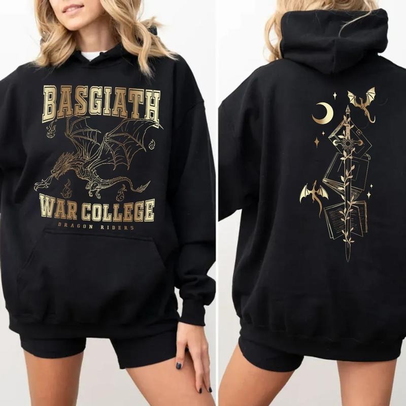 Fourth Wing Double Sided Sweatshirt, Basgiath War College Shirt, Fourth Wing Sweatshirt, Dragon Rider Sweatshirt, Bookish...