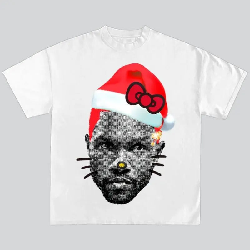 Frank Oc Red Kitty Santa Hat Graphic T-Shirt Oceann Blond Santa Merry Christmas Crewneck Hoodie, Sweatshirt