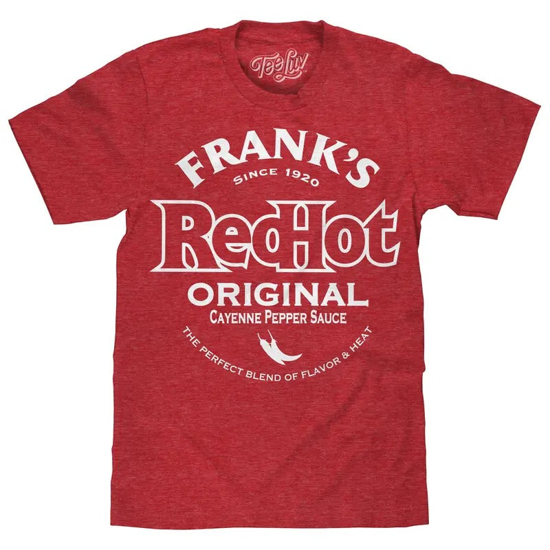 Frank's Red Hot T-Shirt - Heather Red Hoodie, Sweatshirt | RetroVerseTees.com