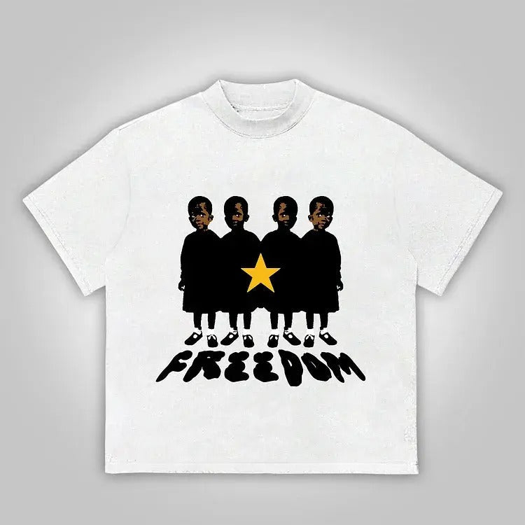 Freedom Vintage Graphic Print Cotton T-Shirt Hoodie, Sweatshirt | RetroVerseTees.com