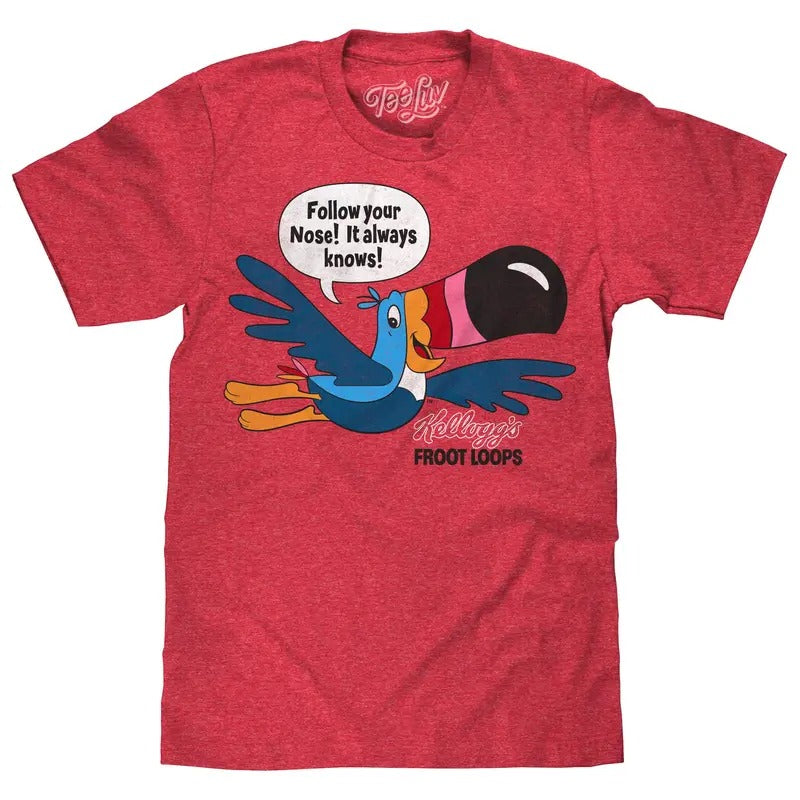 Froot Loops Toucan Sam T-Shirt - Red Hoodie, Sweatshirt | RetroVerseTees.com