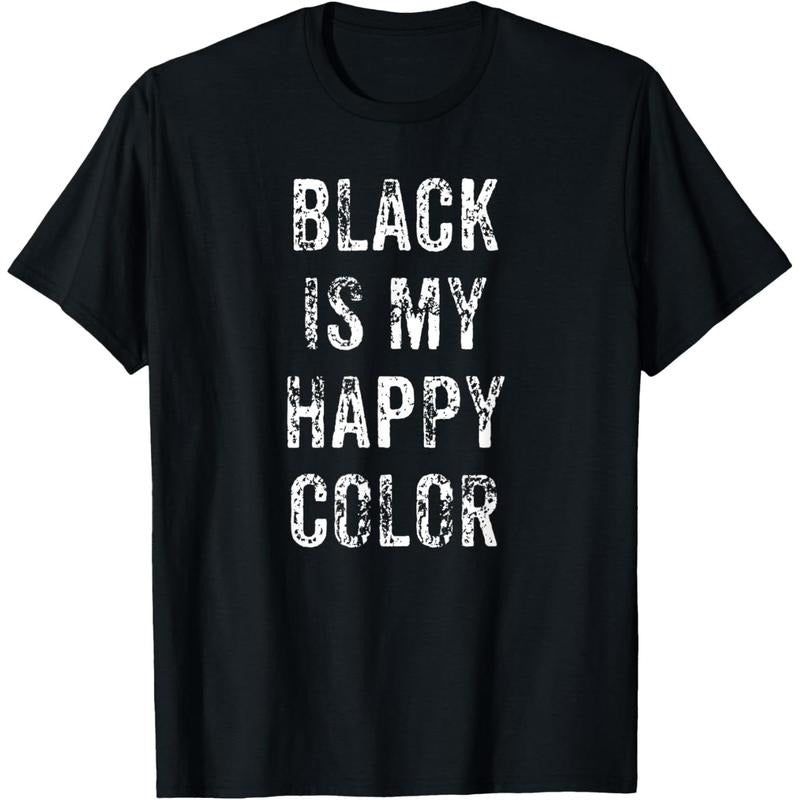 Funny Black Is My Happy Color Goth Punk Emo Gift T-Shirt made in USA Hoodie, Sweatshirt | RetroVerseTees.com
