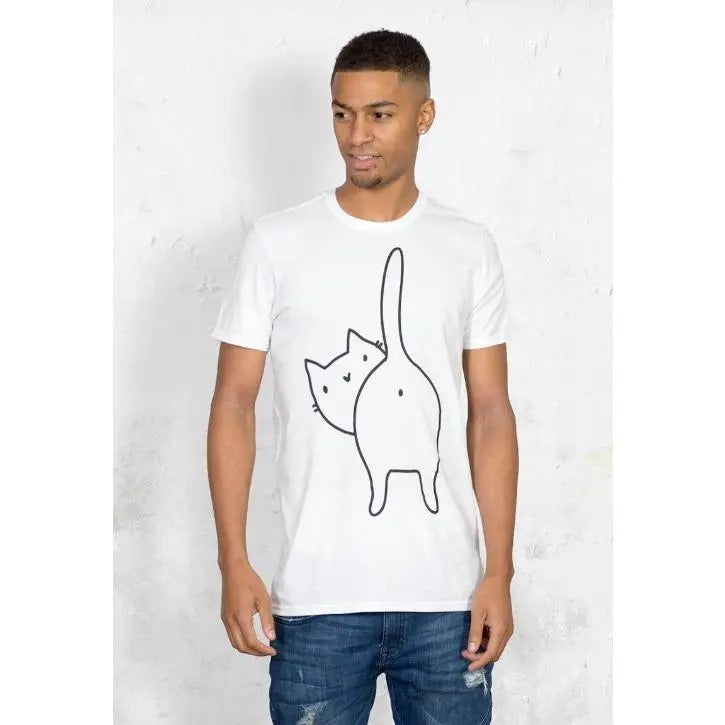 Funny Cat T-shirt - Mens Novelty Cat Tee - Cats bum, cute Cat T-shirt for Cat lovers Made in USA Hoodie, Sweatshirt