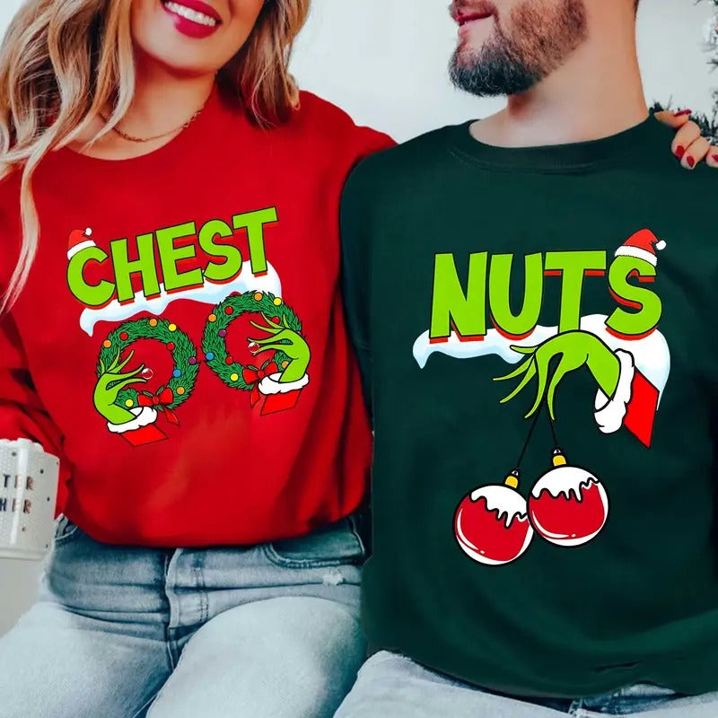 Funny Couple Matching Shirts, Cute vintage Christmas Sweatshirt T- Shirt Hoodie, items 90s Xmas movie | RetroVerseTees.com
