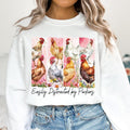 Funny Easily Distracted By Peckers Shirt, Farm Life Floral Spring Sweater, Chicken Mama, Chicken Mom, Brushstroke Chicken...