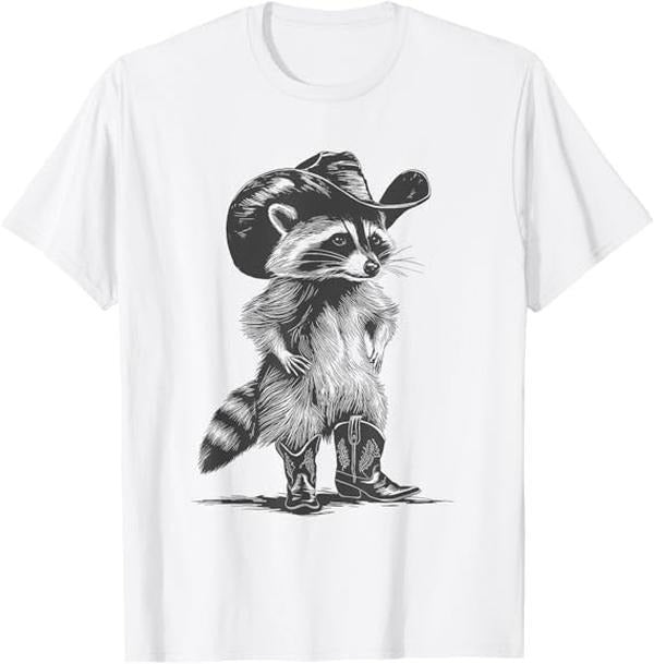 Funny Raccoon Shirt, Racoon Cowboy Funny T-Shirt For Men
