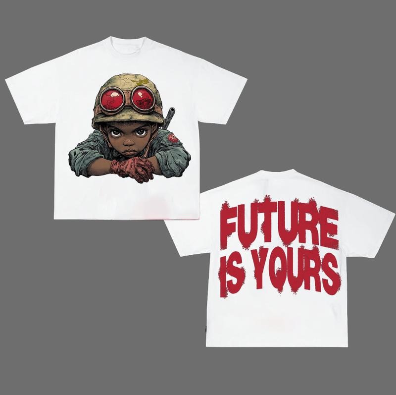 Future Is Your Big Face Fashion Flame GraphicT Shirt Y2k Design New Streetwear Hoodie, Sweatshirt | RetroVerseTees.com