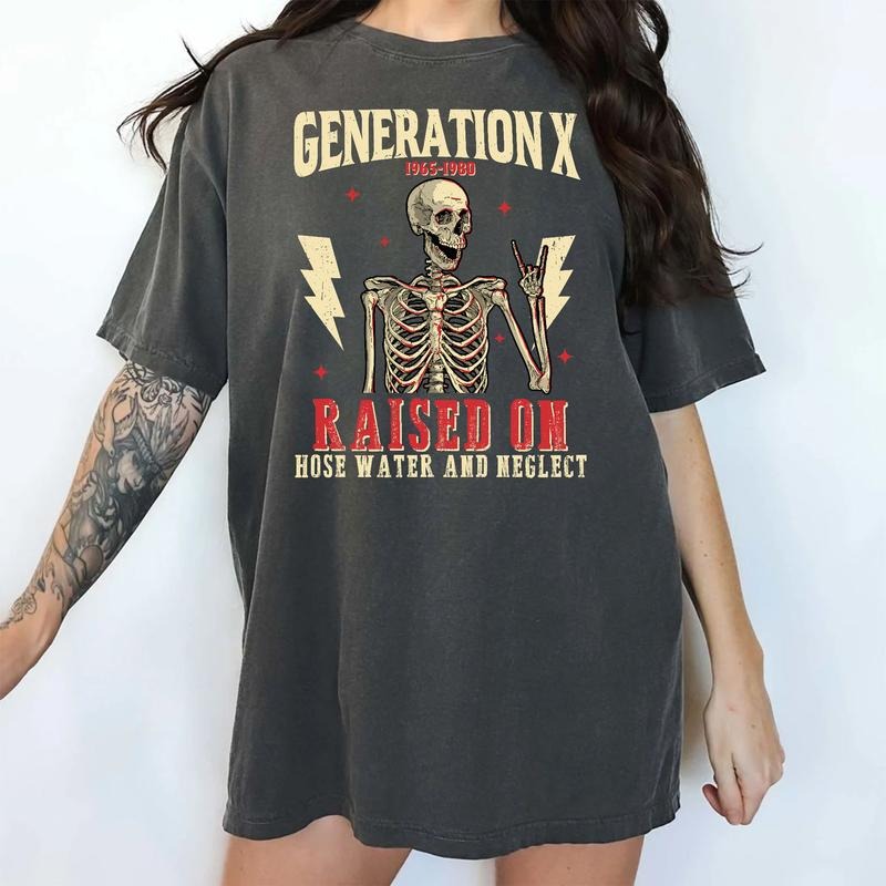 Gen X 1965-1980 Vintage Shirt, Funny Generation X Retro T-shirt, Gen X Raised On Hose Water And Neglect Vintage Graphic...