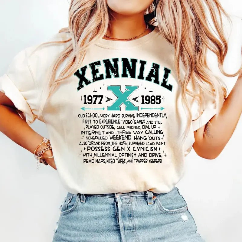 Generation X Ennial Tshirt, Trendy Funny Adult Humor Gen X Tshirt, Funny And Sarcastic, 1977 1985 Birthday, Unisex Short...