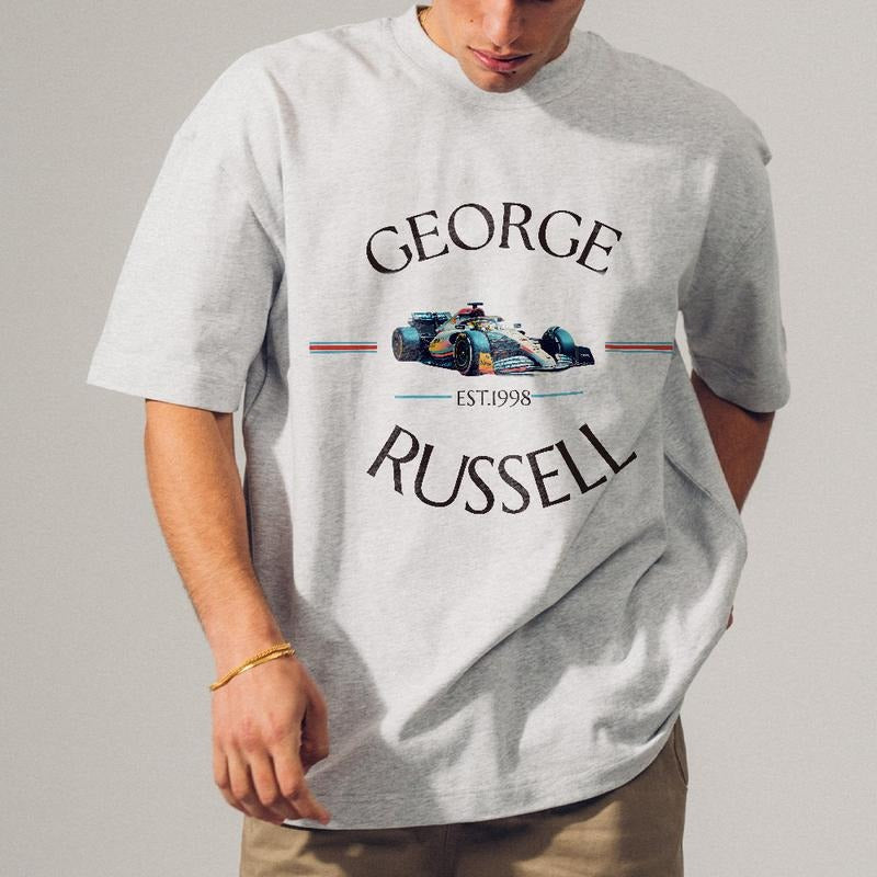 George Russell Unisex Garment-Dyed Vintage T-Shirt, Formula One Racing Tee, Motorsport T-Shirt, Gift for F1 Fans Hoodie,...