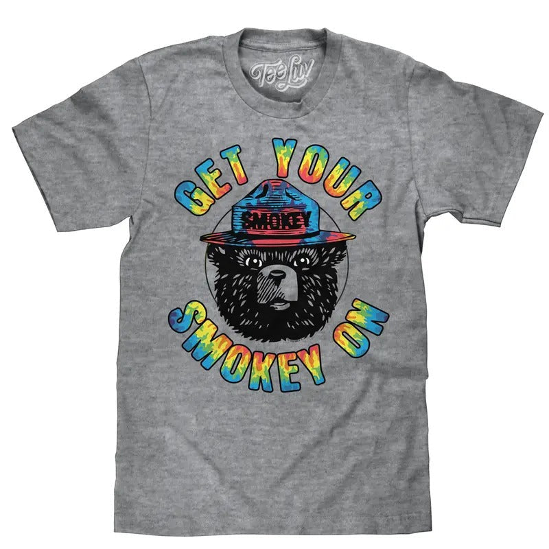 Get Your Smokey On Tie Dye T-Shirt - Gray Hoodie, Sweatshirt | RetroVerseTees.com