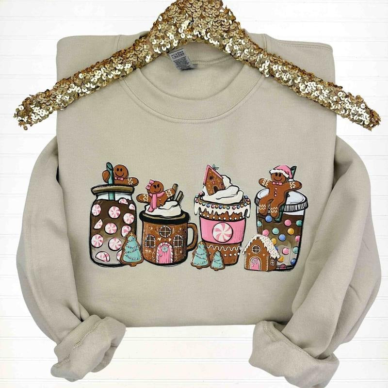 Gingerbread Latte Sweatshirt --- SAND T-Shirts, Hoodie | RetroVerseTees.com