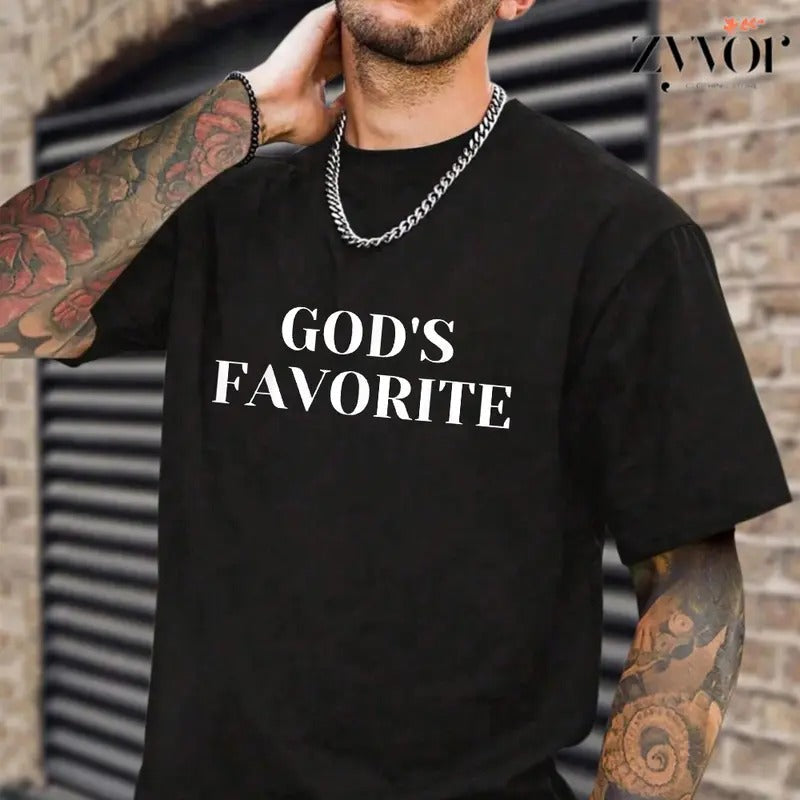 God's Favorite T-Shirt Casual Style Crew Neck Short Sleeve T-Shirt Tops Trendy for Unisex, Perfect Gift Hoodie, Sweatshirt